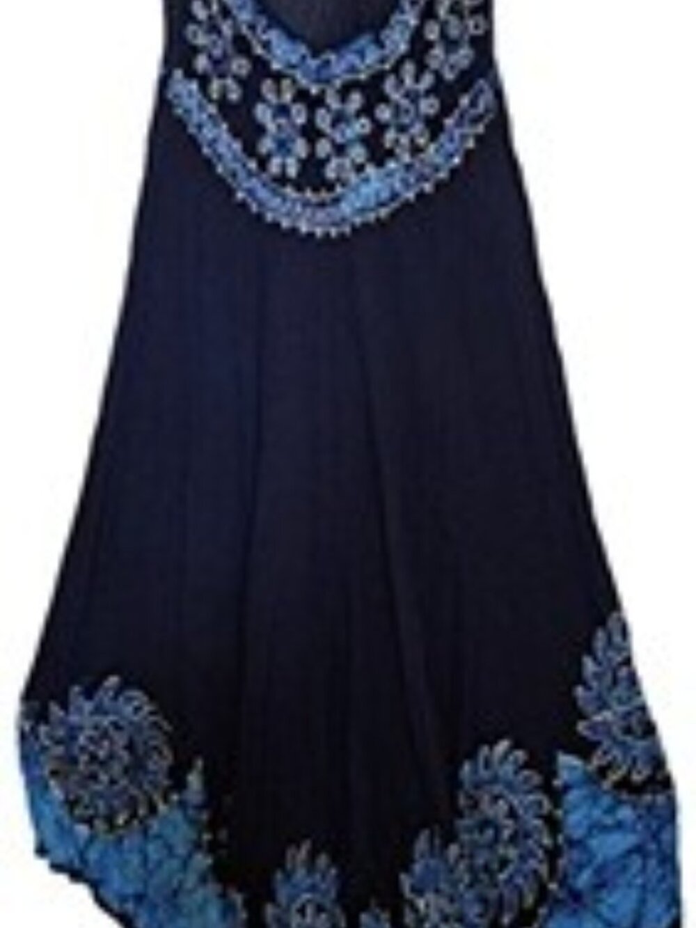 Bohemian Hippie Festival Crinkle Sun Dress w Applique 8
